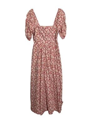 Free People Red and Cream Floral Maxi Dress